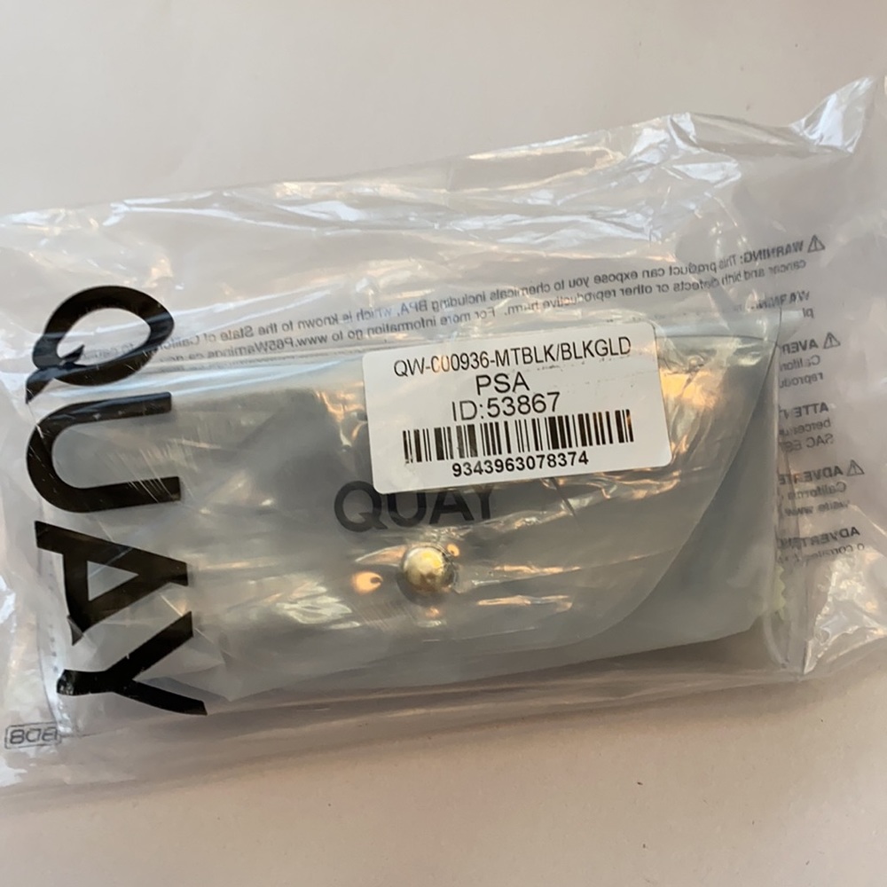 Quay Australia PSA Matte Black Gold Sunglasses NWT - Picture 9 of 9